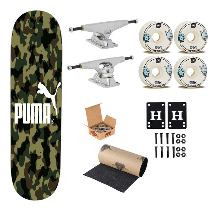 Puma Army Camouflage Skateboard Complete Board 8.0" X 31.75"