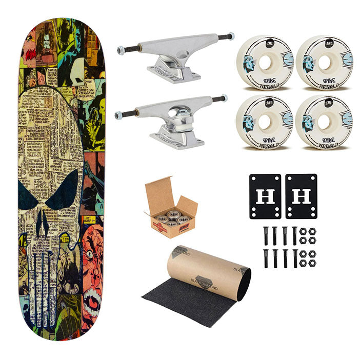 Punisher Comic Skateboard Complete Board 8.0" X 31.75"