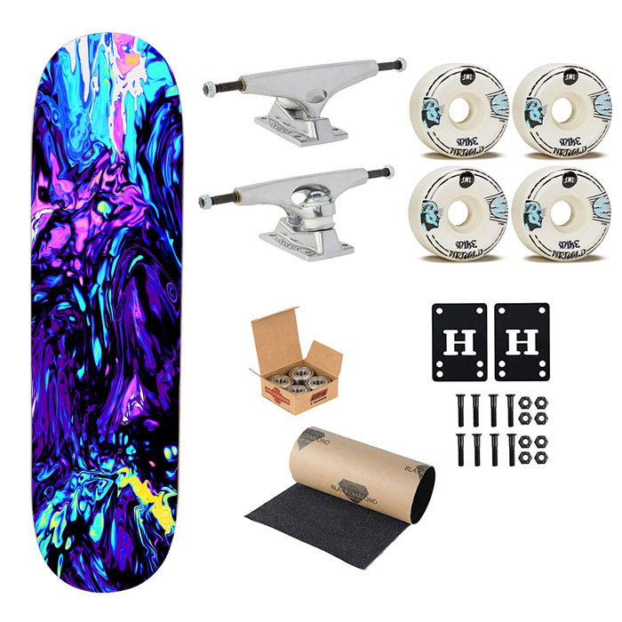 Purple Abstract Liquid Marbling Wallpapers Skateboard Complete Board 8.0" X 31.75"