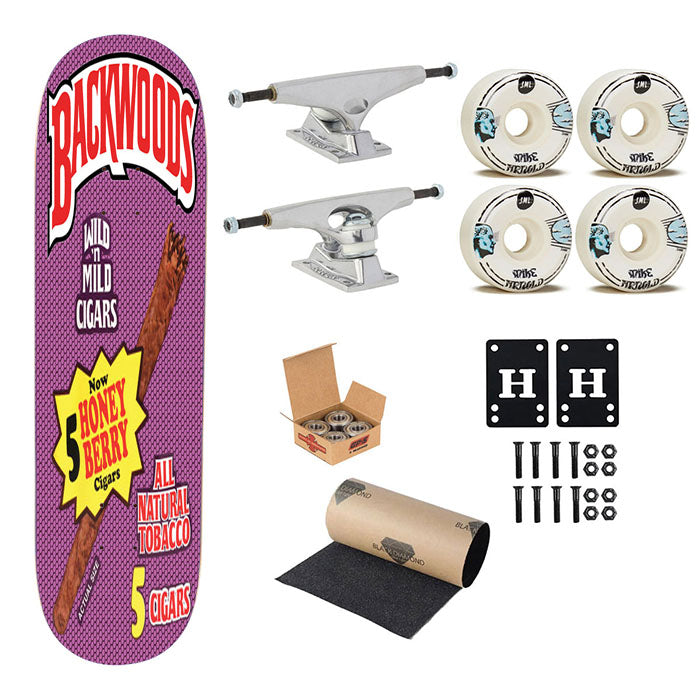 Purple Backwoods Honey Berry Tobacco Skateboard Complete Board 8.0" X 31.75"
