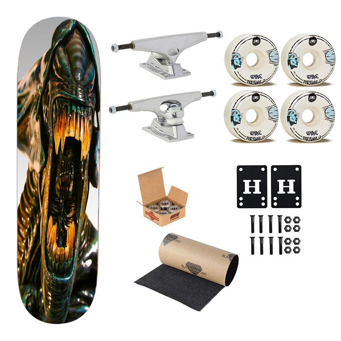Queen Alien Skateboard Complete Board 8.0" X 31.75"