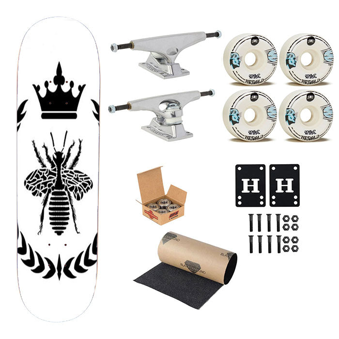 Queen Bee Crown Skateboard Complete Board 8.0" X 31.75"