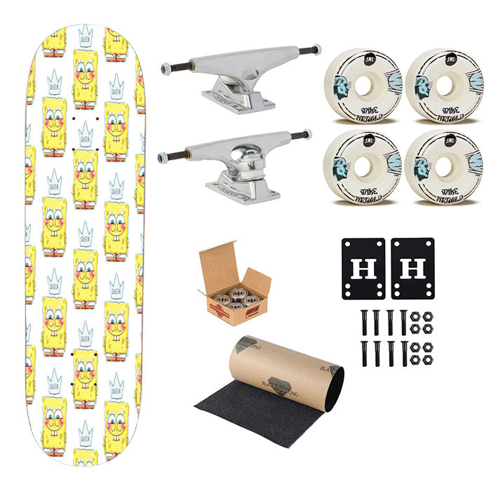 Queen Spongebob Pattern Skateboard Complete Board 8.0" X 31.75"