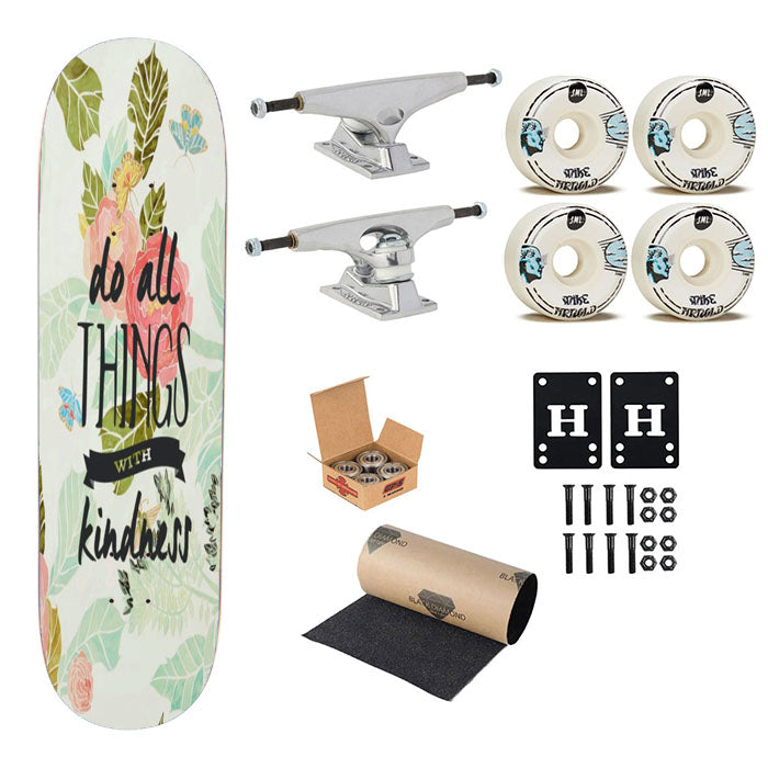 Question Flower Do All Things Skateboard Complete Board 8.0" X 31.75"