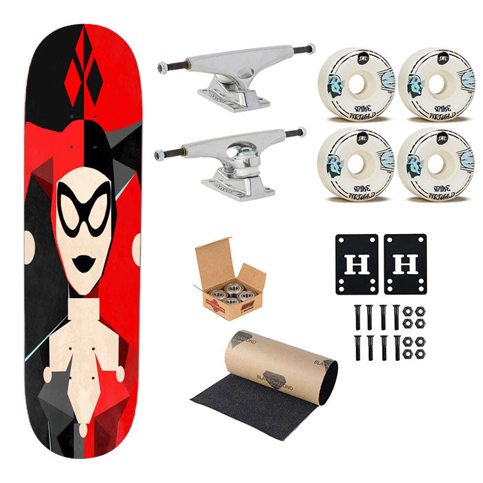 Quinn Batman Joker Diamond Skateboard Complete Board 8.0" X 31.75"