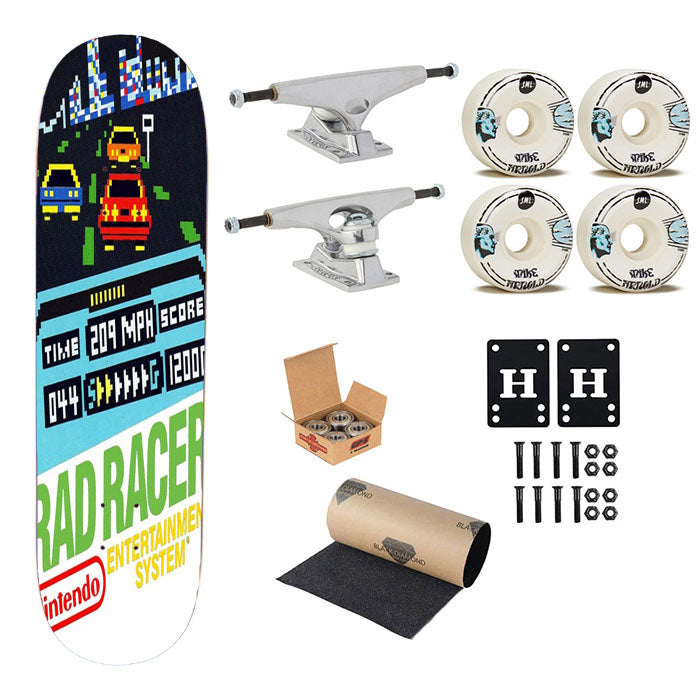 Rad Racer Nintendo 90 Classic Game Skateboard Complete Board 8.0" X 31.75"