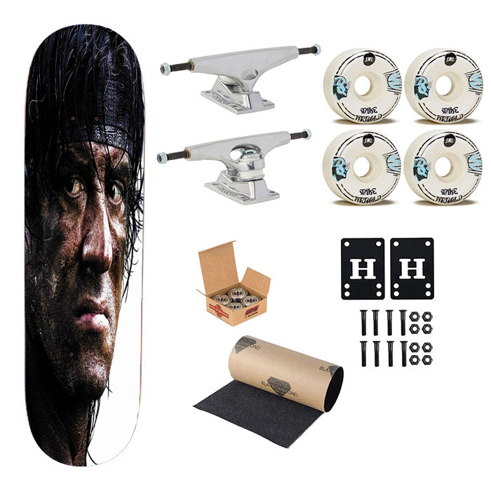 Rambo Sylvester Stallone Skateboard Complete Board 8.0" X 31.75"