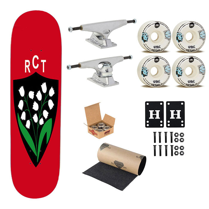 Rct Logo Red Skateboard Complete Board 8.0" X 31.75"