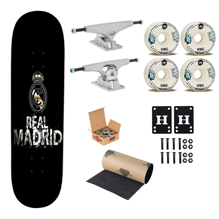 Real Madrid Fc Skateboard Complete Board 8.0" X 31.75"