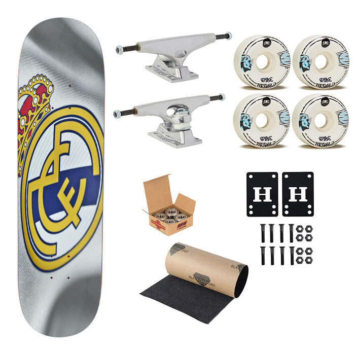 Real Madrid Jersey Skateboard Complete Board 8.0" X 31.75"