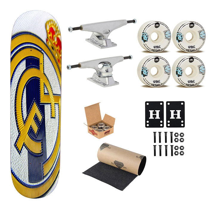 Real Madrid Logo Skateboard Complete Board 8.0" X 31.75"