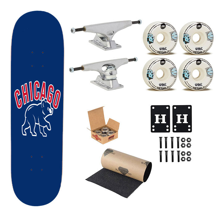 Recruit Chicago Cubs 2 Skateboard Complete Board 8.0" X 31.75"