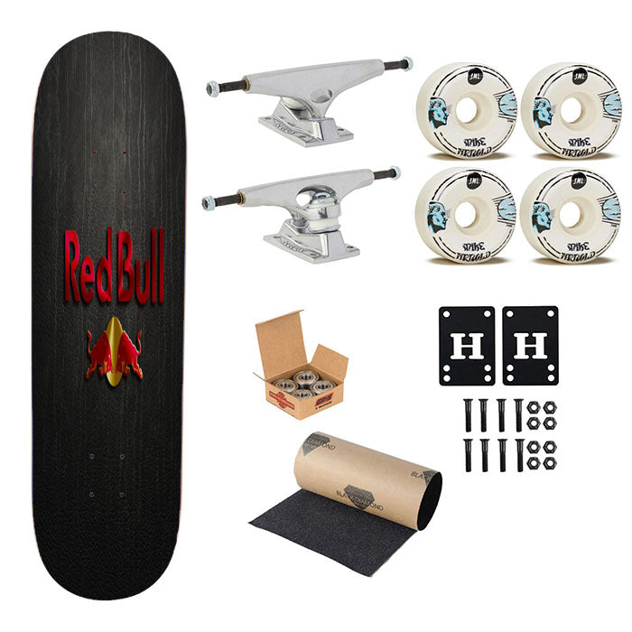Red Bull Leather Skateboard Complete Board 8.0" X 31.75"