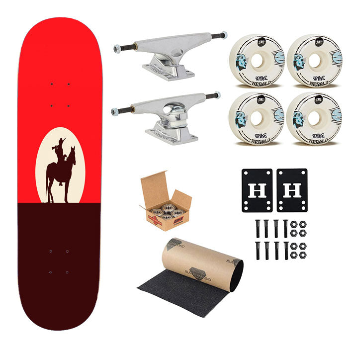 Red Dead Redemption Sunset Silhouette Cowboy And H Skateboard Complete Board 8.0" X 31.75"