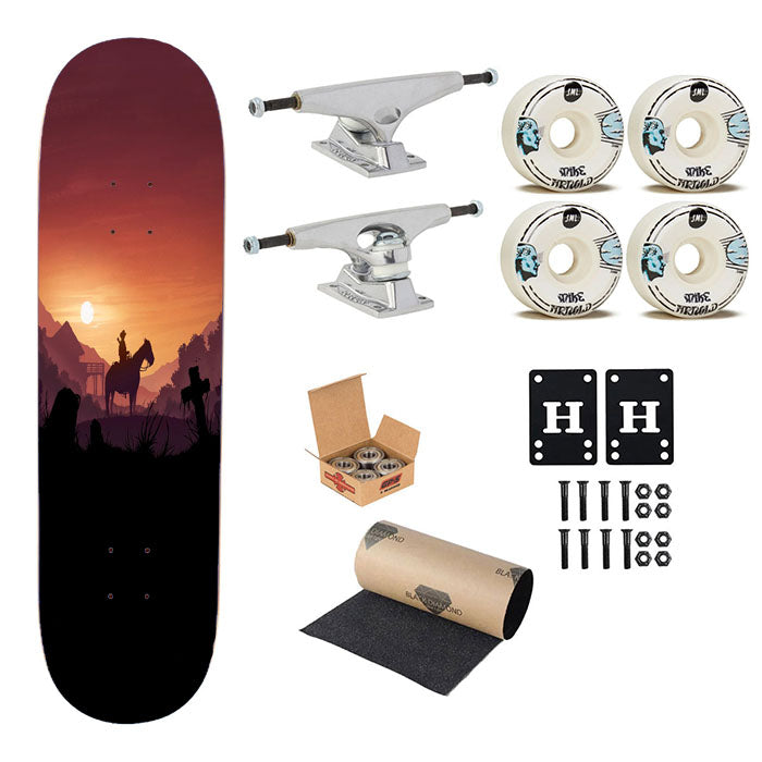 Red Dead Redemption Sunset Art Skateboard Complete Board 8.0" X 31.75"