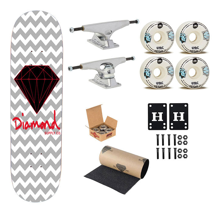 Red Diamond Supply Co Chevron Skateboard Complete Board 8.0" X 31.75"