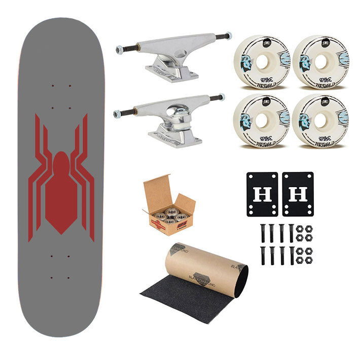 Red Homecoming Spiderman Logo Skateboard Complete Board 8.0" X 31.75"