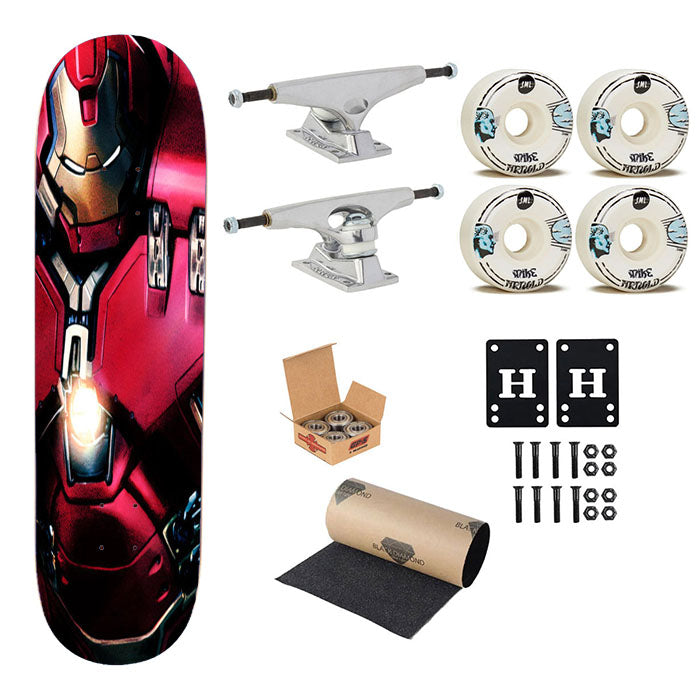 Red Hulk Buster Skateboard Complete Board 8.0" X 31.75"