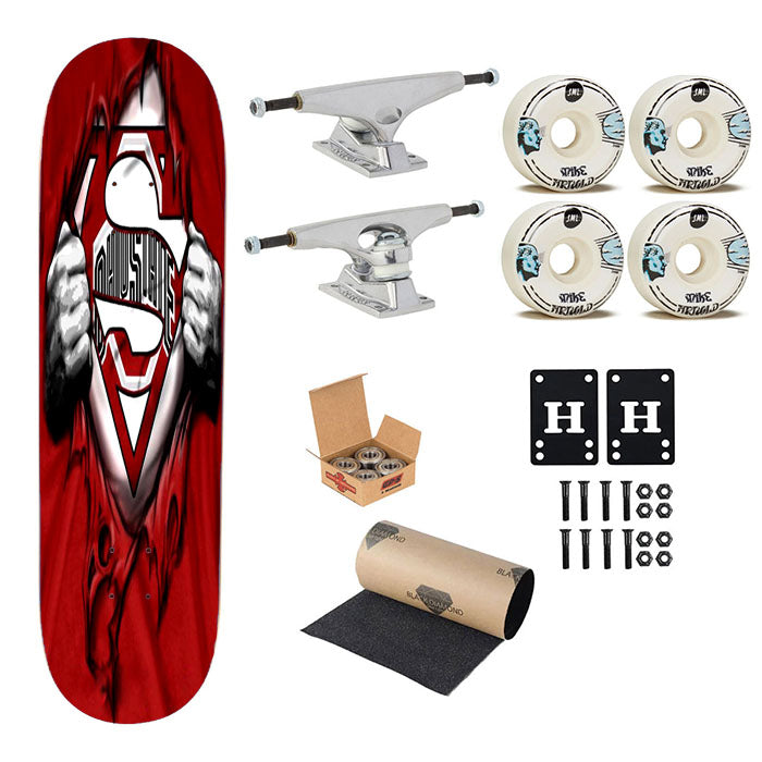 Red Ohio State Heroes Skateboard Complete Board 8.0" X 31.75"