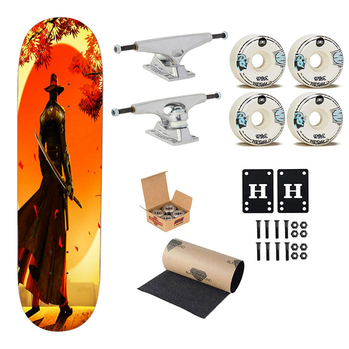 Red Steel Skateboard Complete Board 8.0" X 31.75"