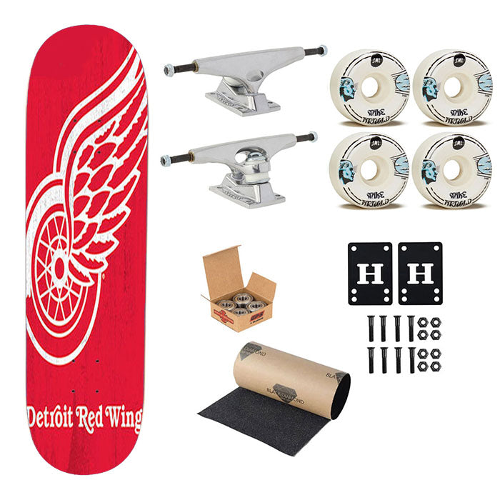 Red Wings Logo Skateboard Complete Board 8.0" X 31.75"