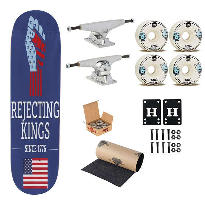 Rejecting Kings Since 1776 Skateboard Complete Board 8.0" X 31.75"