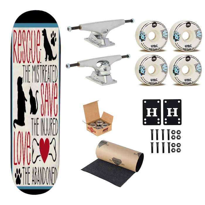 Rescue The Mistreated Skateboard Complete Board 8.0" X 31.75"