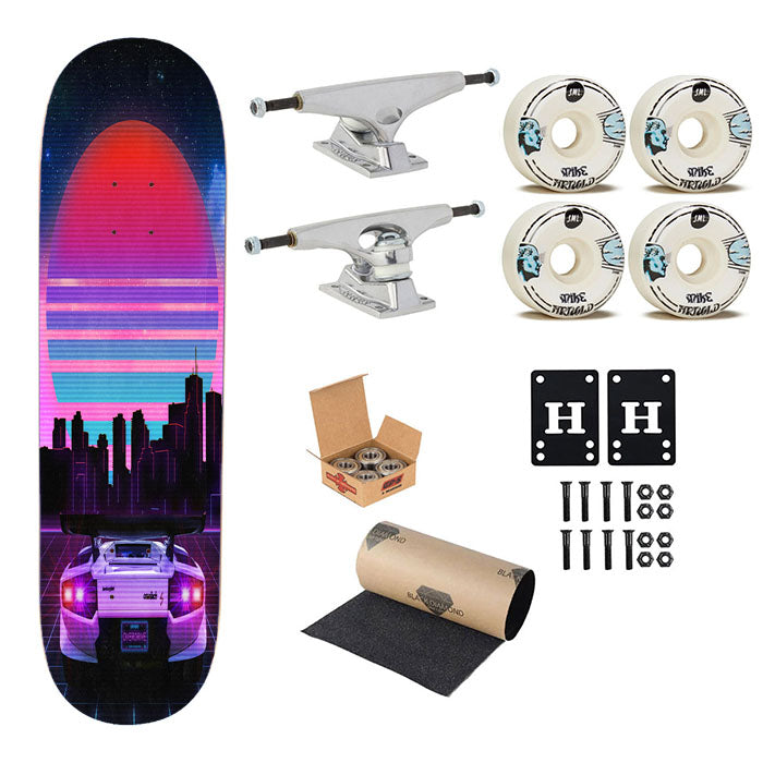 Retro Lamborghini Skateboard Complete Board 8.0" X 31.75"