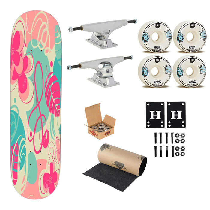 Retro Pattern Stock Skateboard Complete Board 8.0" X 31.75"