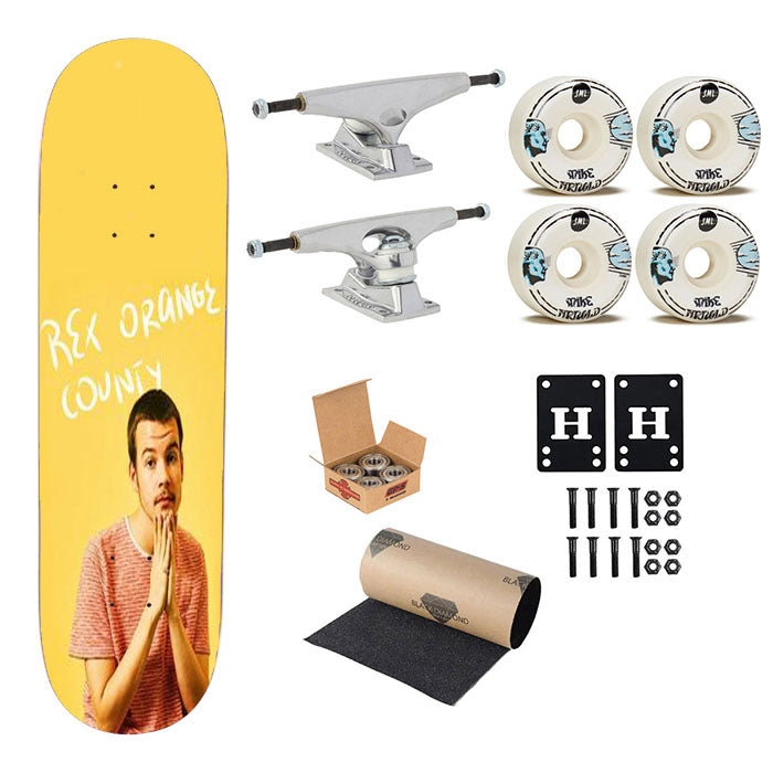Rex Orange County Yellow Skateboard Complete Board 8.0" X 31.75"