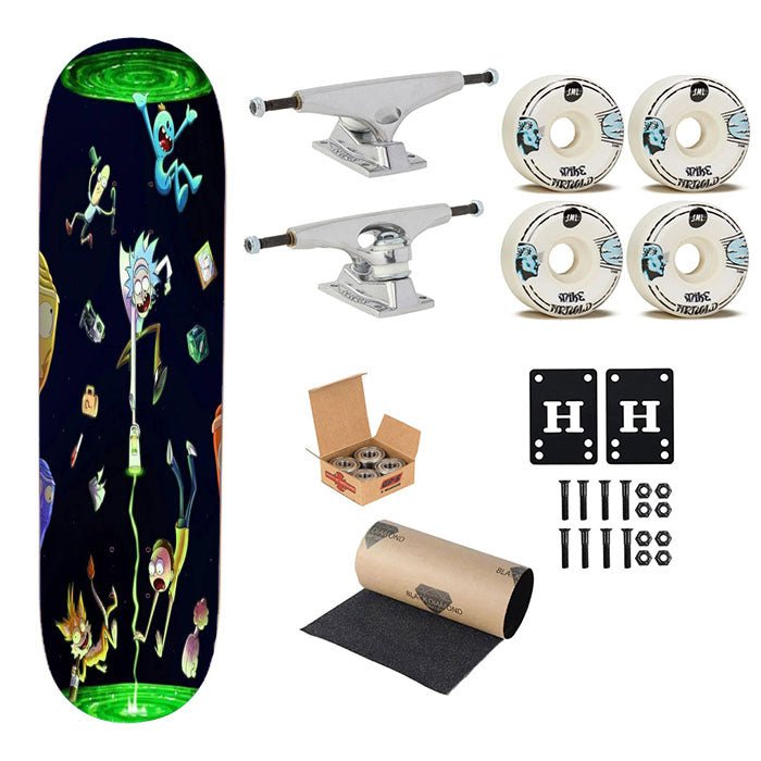 Rick And Morty Fan Art Skateboard Complete Board 8.0" X 31.75"