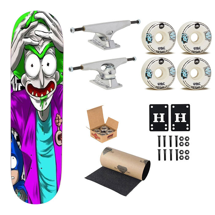 Rick And Morty Joker Batman Skateboard Complete Board 8.0" X 31.75"