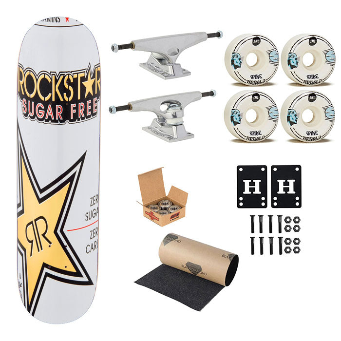 Rockstar Energy Drink Sugar Free Skateboard Complete Board 8.0" X 31.75"