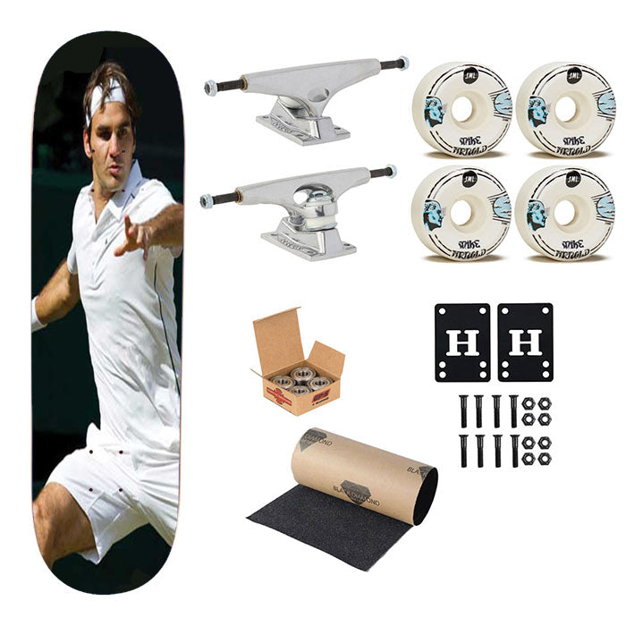 Roger Federer Swing Skateboard Complete Board 8.0" X 31.75"