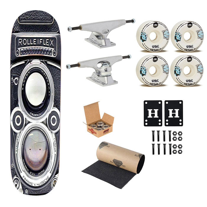 Rolleiflex Camera Vintage Retro Skateboard Complete Board 8.0" X 31.75"