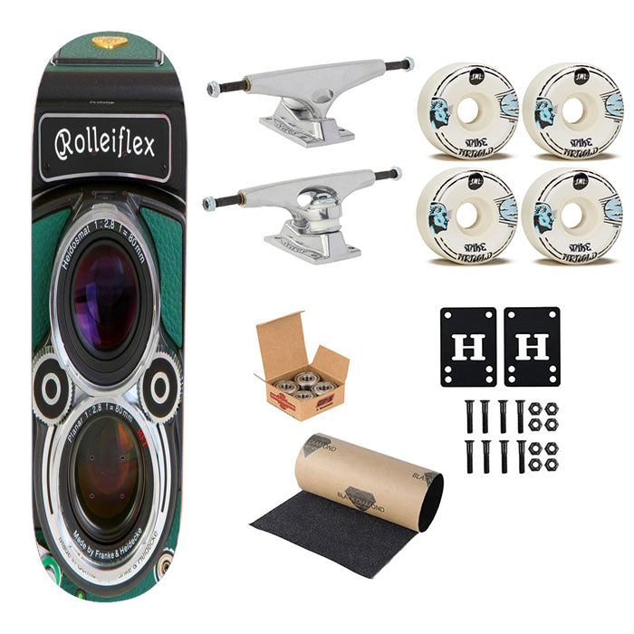 Rolleiflexft Rollei5 Retro Vintage Camera Skateboard Complete Board 8.0" X 31.75"