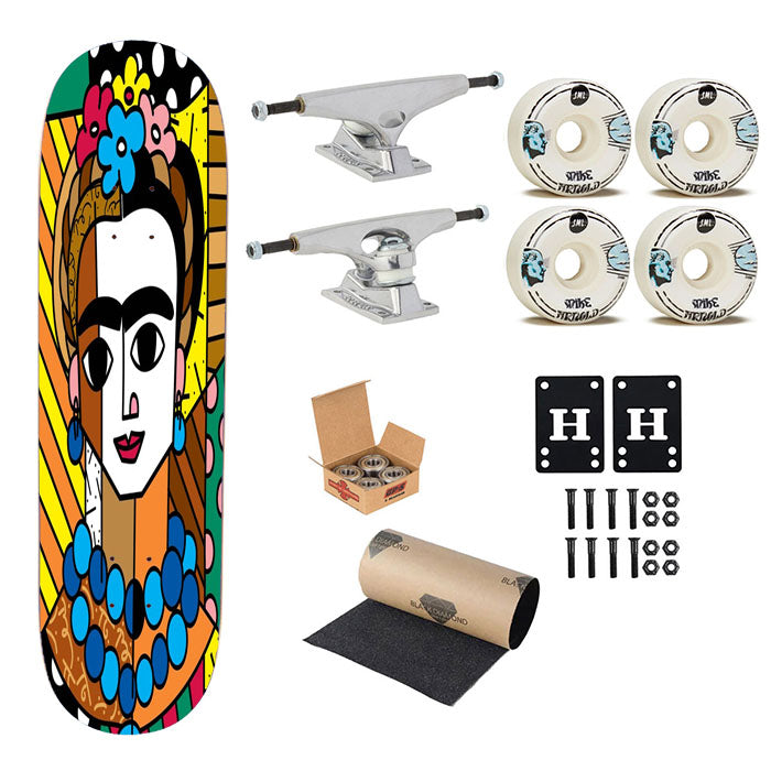 Romero Britto Frida Kahlo Wallpaper Skateboard Complete Board 8.0" X 31.75"