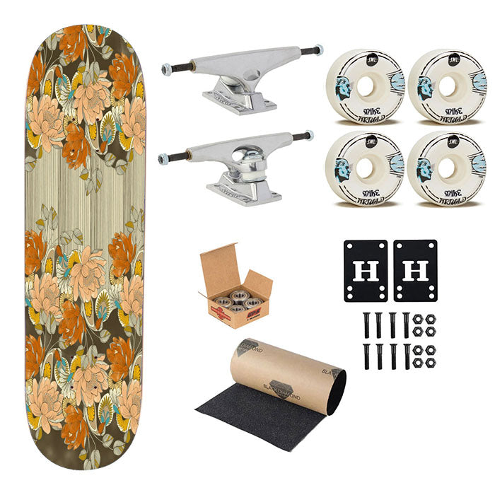 Rose Brand Flowers Skateboard Complete Board 8.0" X 31.75"