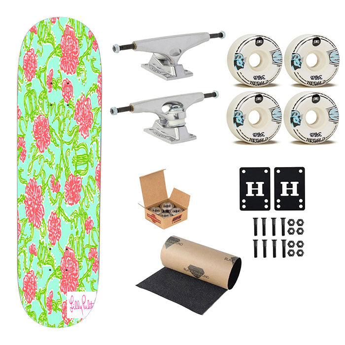 Roses Lilly Pulitzer Skateboard Complete Board 8.0" X 31.75"
