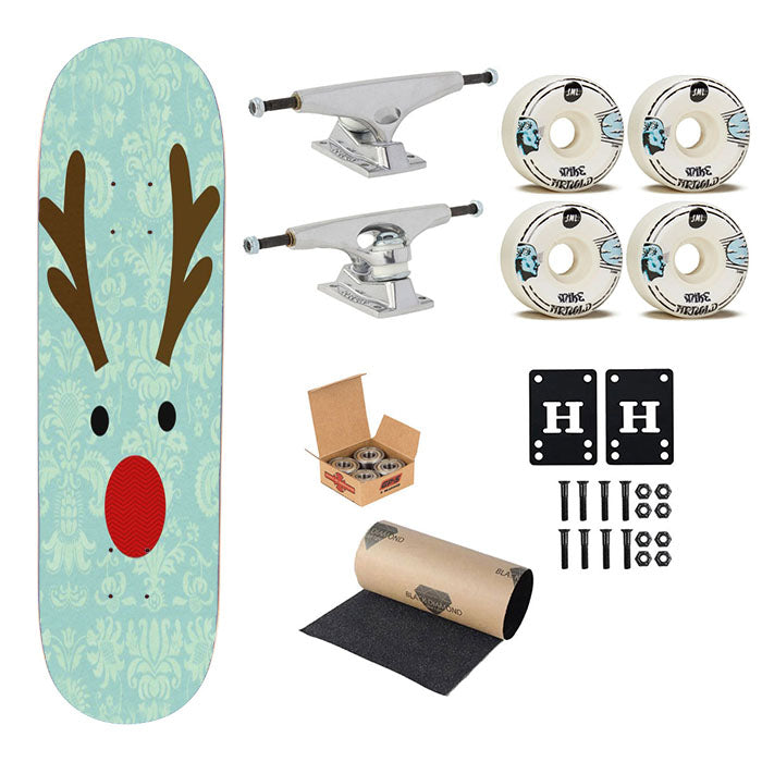 Rudolph Christmas Deer Skateboard Complete Board 8.0" X 31.75"