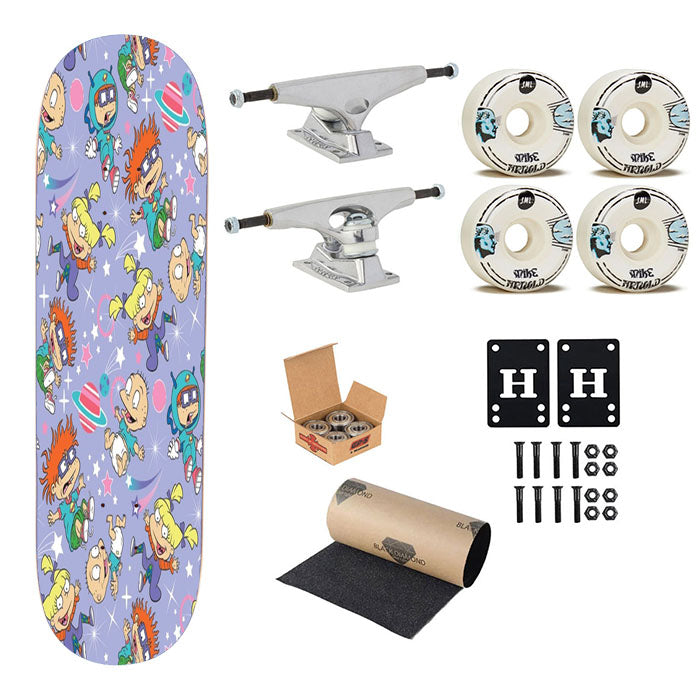 Rugrats Pattern Plannet Skateboard Complete Board 8.0" X 31.75"