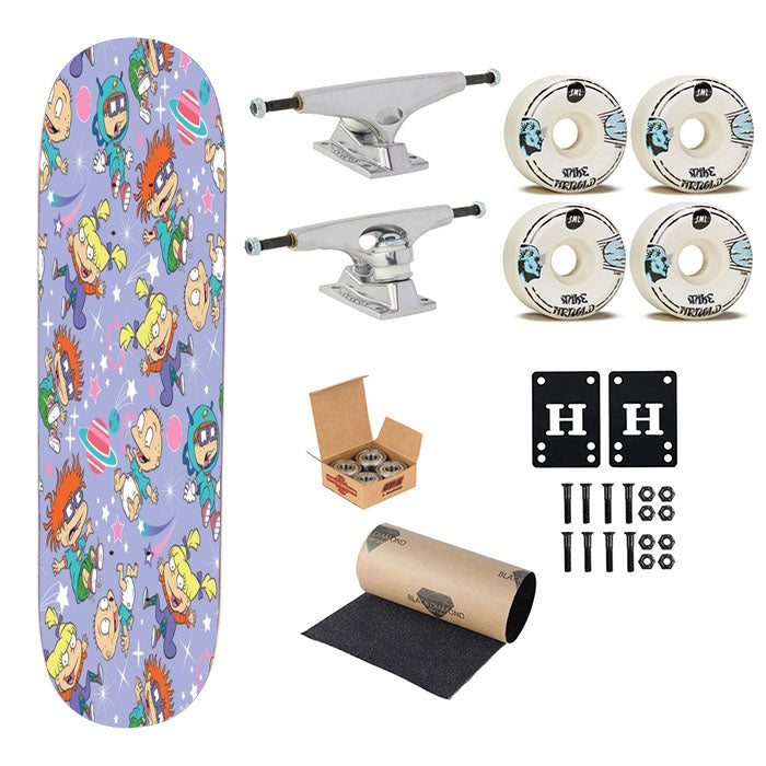 Rugrats Pattern Plannet Wallpaper Skateboard Complete Board 8.0" X 31.75"