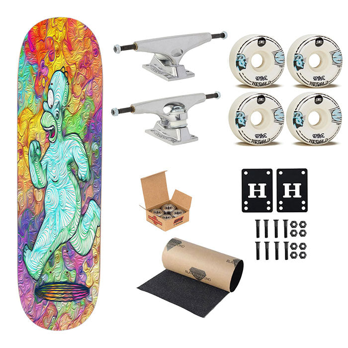 Run Homer The Simpson Abstract Skateboard Complete Board 8.0" X 31.75"