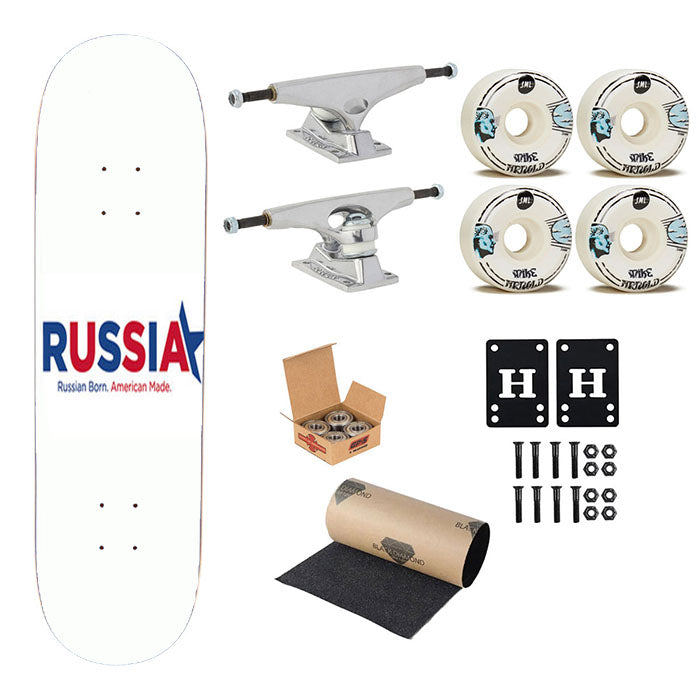 Russia Logo Skateboard Complete Board 8.0" X 31.75"