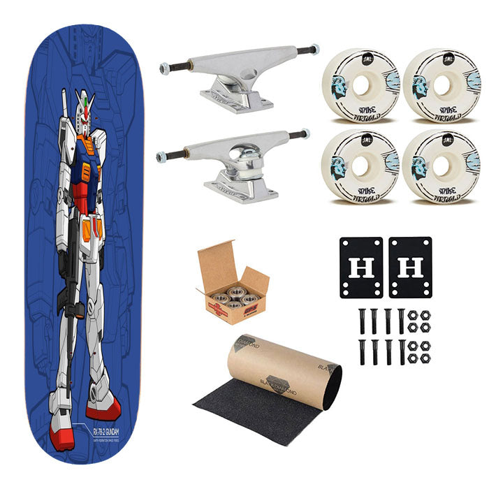 Rx 78 Blue Gundam Mecha Skateboard Complete Board 8.0" X 31.75"