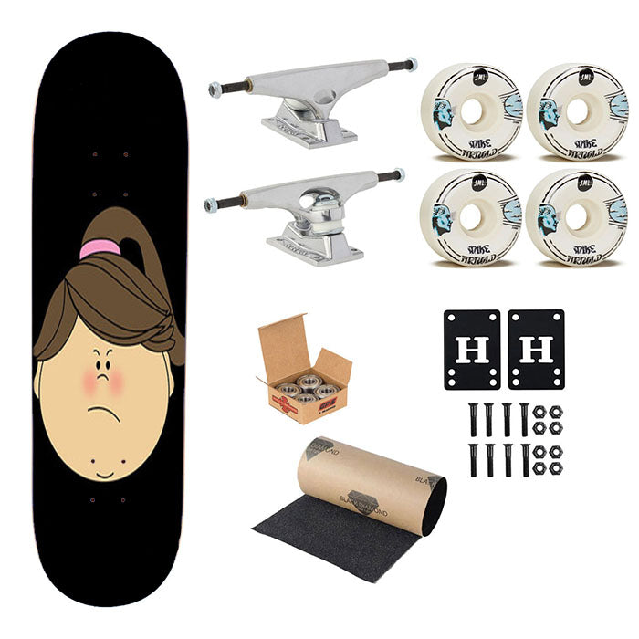 Sad Girl Clip Art Skateboard Complete Board 8.0" X 31.75"
