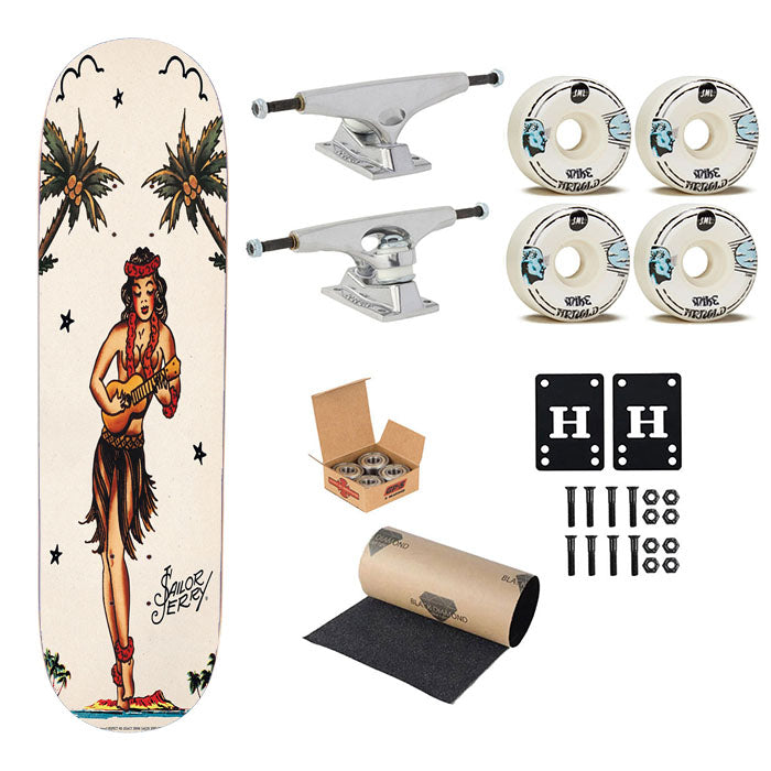 Sailor Jerry S Hula Girl Skateboard Complete Board 8.0" X 31.75"