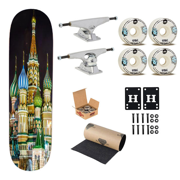 Saint Basils Cathedral Moscow Russia L Skateboard Complete Board 8.0" X 31.75"