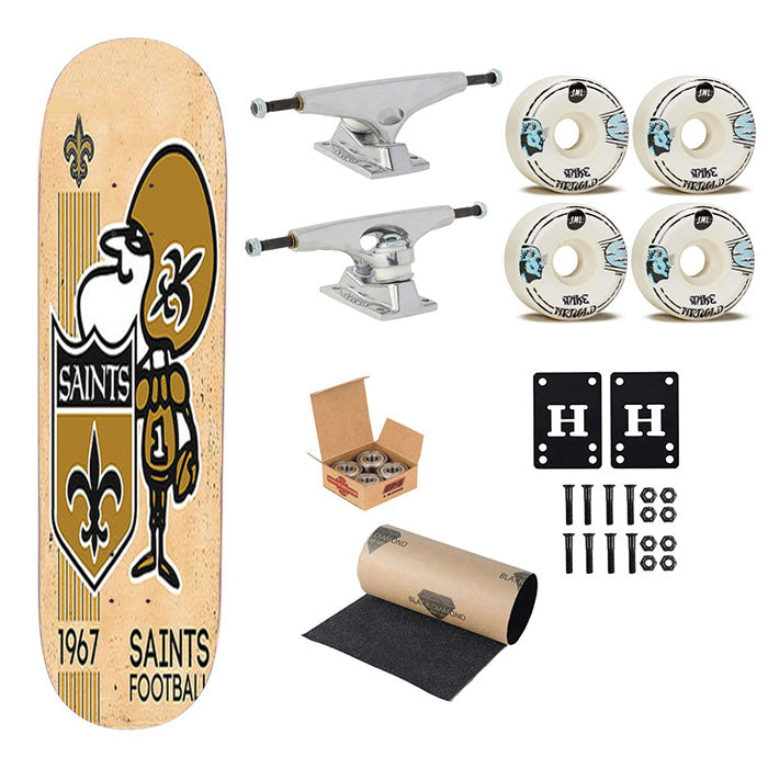 Saints Football Logo Skateboard Complete Board 8.0" X 31.75"