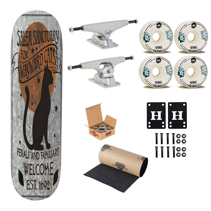 Salem Sanctuary For Wayward Cats Skateboard Complete Board 8.0" X 31.75"